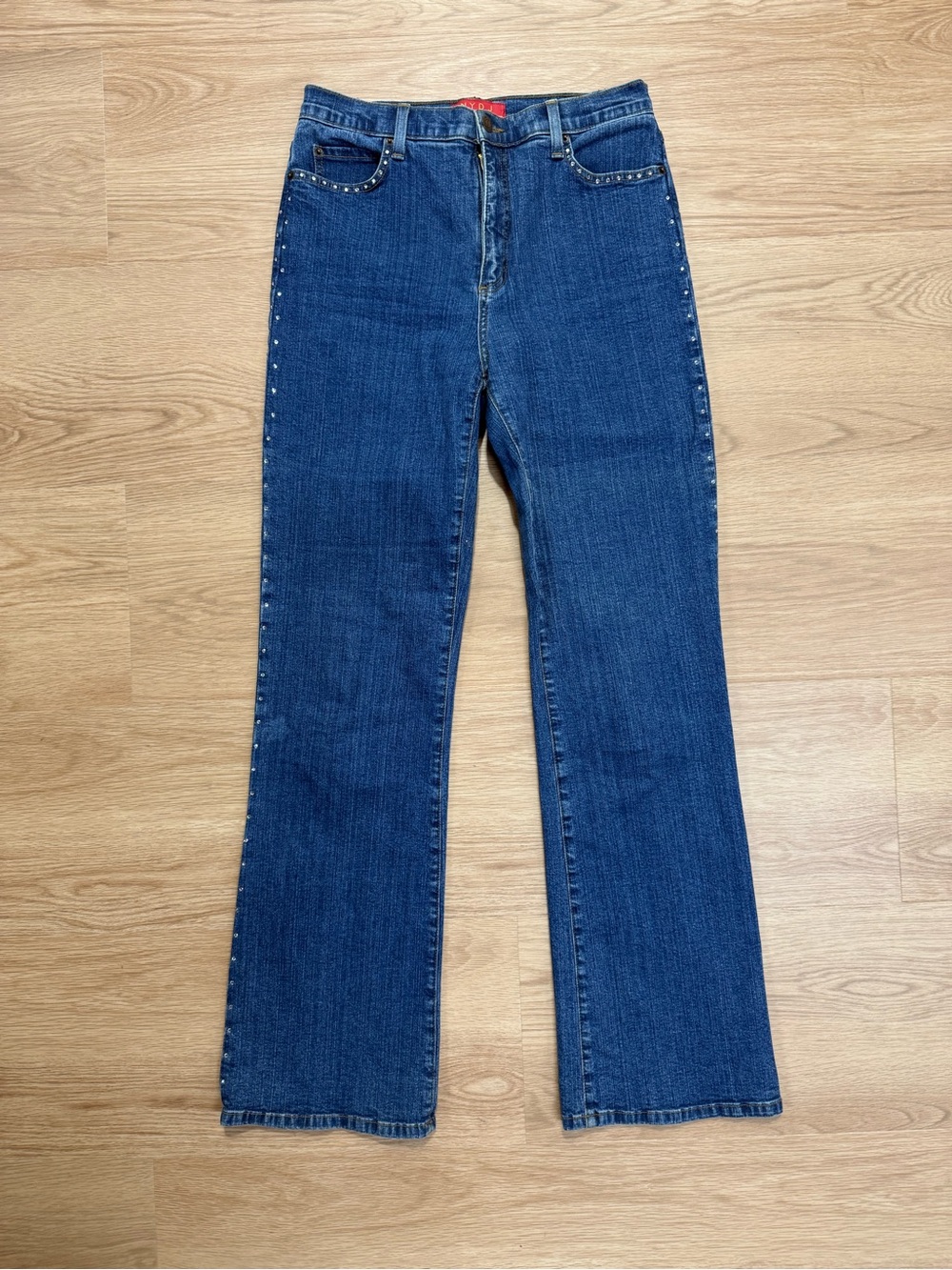 NYDJ Jeans Women’s size 8 Blue Denim Jewel Embellished Bootcut Jeans